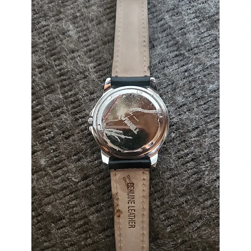 Wristwatch Mens Tomax Leather Band Scratches‎ On Back New Battery